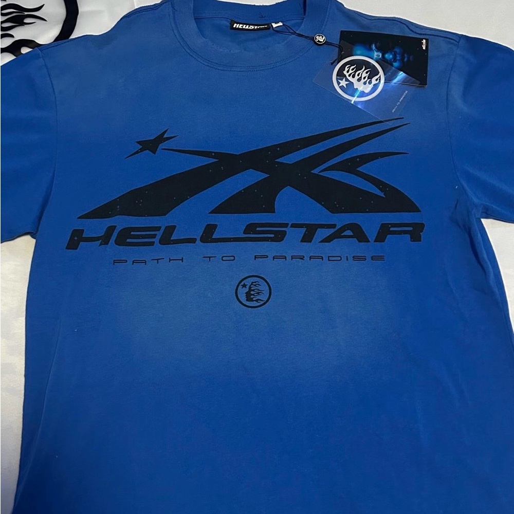 Hellstar Blue Graphic Men's Dress Shirt
